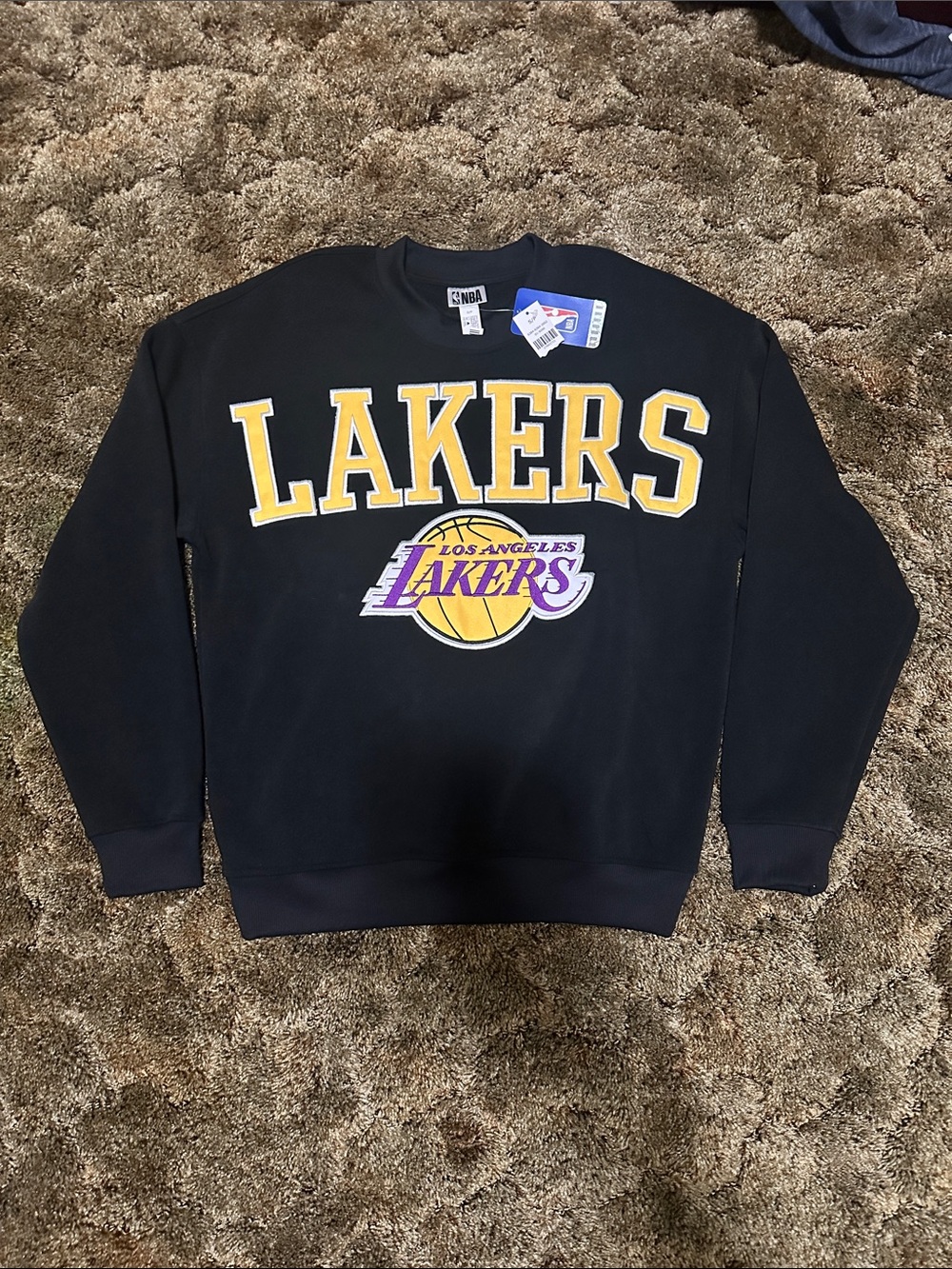 NBA Los Angeles Lakers Black Crewneck with Gold & Purple Logo